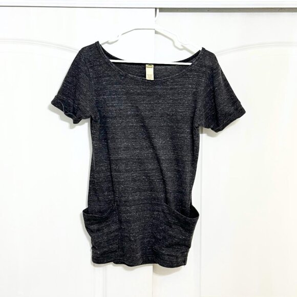 Slate Gray Cotton Tunic Top with Pockets by Alternative Apparel, Size XS - Picture 1 of 4